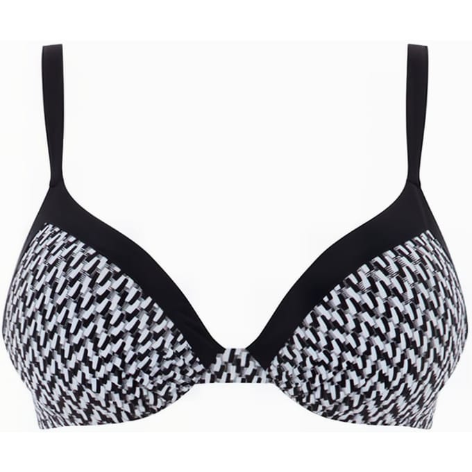Femilet Sw Bra Tshirt Plunge Black / White Größe: E70 | Bikinis Outlet | Damen | Schwarz