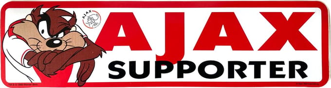 AFC Ajax Sticker - Looney Tunes - Tazmanian Devil - Ajax Supporter - 33 x 9 cm