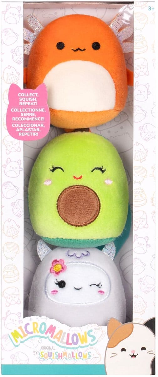 MICROMALLOWS - 3 Pack Plush Squishmallows (Mireya, Roah, Nico) 6cm