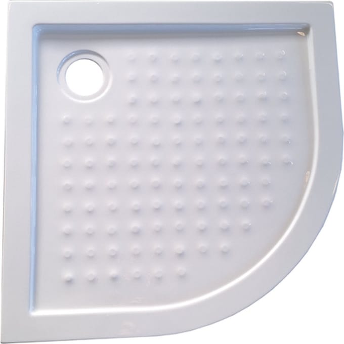 LINEA UNO - Siva 90x90 - Glans wit - Kwartrond - Douchebak - - 991202