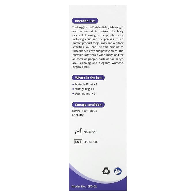 Easy@Home, bidet portatif, 1 bidet blue