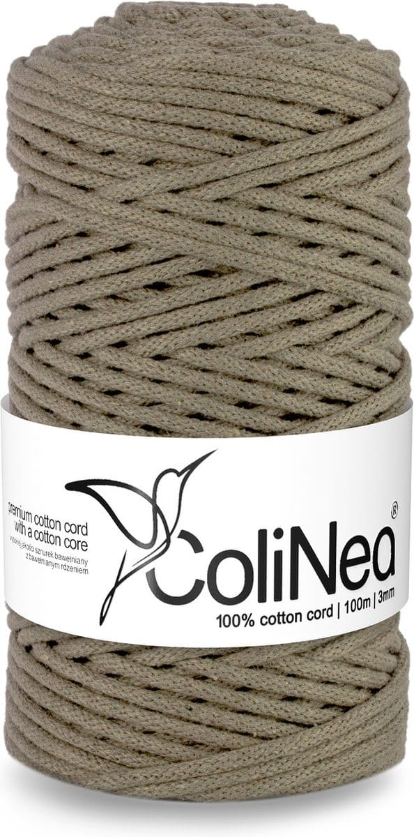 ColiNea - Touw - katoenen - koord - Katoenkoord - macramé - 3 mm x 100m - donkerbeige