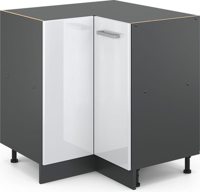 Vicco R-Line Hoekkast – 75.6 cm, WB Eik Wit Hoogglans