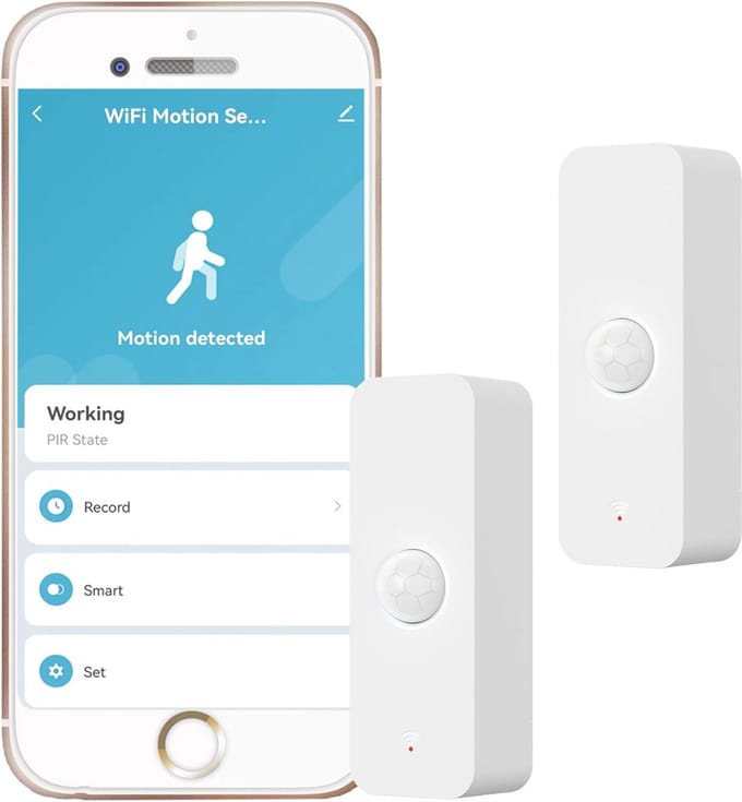Slimme Bewegingssensor voor Binnen - Infrarood Detectie met App-Meldingen (2 Stuks)