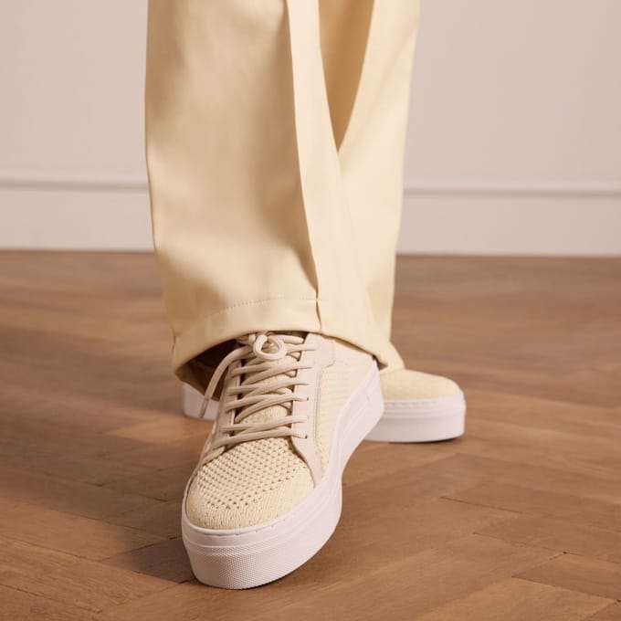 Manfield - Dames - Beige knit fabric sneakers - Maat 39