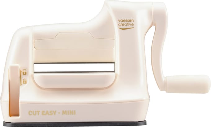 Vaessen Creative Cut Easy Mini - Stans- en Embossingmachine - Ivoor - 7,5 cm – Incl. Snijmallen en Embossing Folder