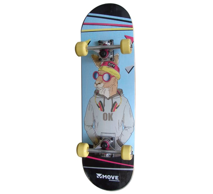 Move Skateboard 28" Skippy zwart/Multi Skateboards