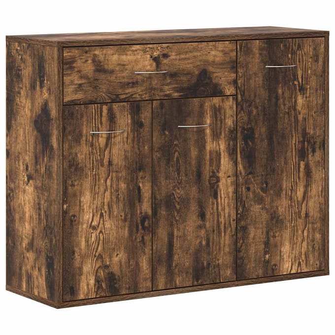 vidaXL - Dressoir - 88x30x70 - cm - bewerkt - hout - gerookt - eikenkleurig