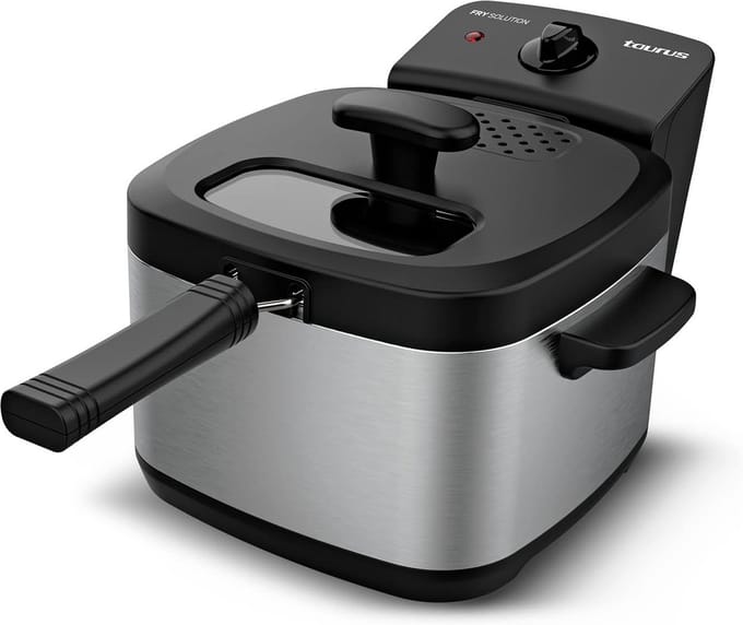 Compacte Friteuse 1,5 L, 2000 W, Temperatuurregeling 150-190°C, Met Deksel