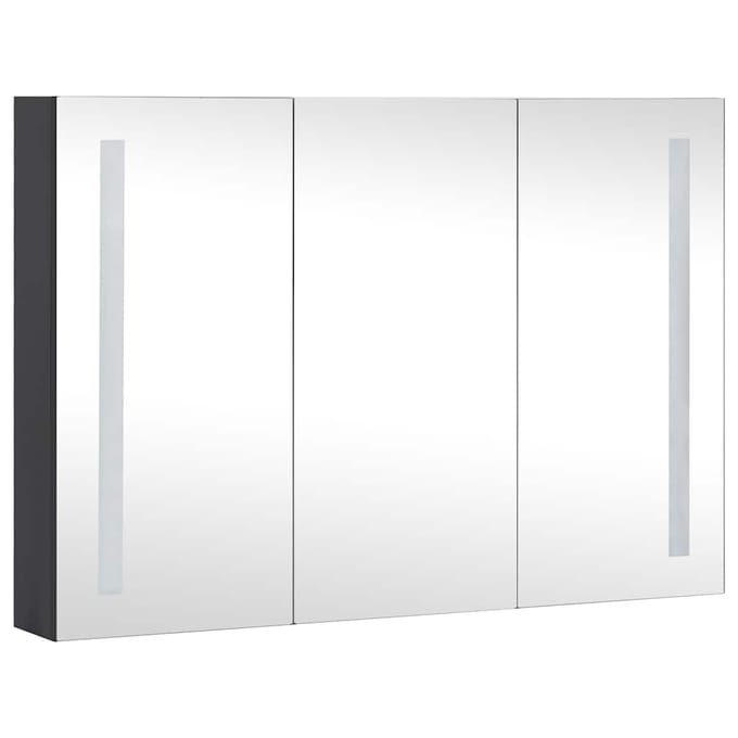 vidaXL - Badkamerkast - met - spiegel - en - LED - 89x14x62 - cm
