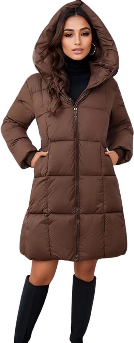 Winterjas Dames - Parka - Winter - Jas - Volwassen - Stijlvol - Donkerbruin - S
