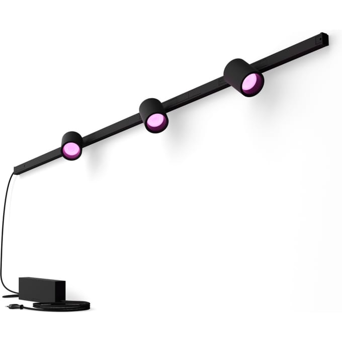 Philips Hue Perifo railverlichting muur - wit en gekleurd licht - 3-spots - zwart - basisset