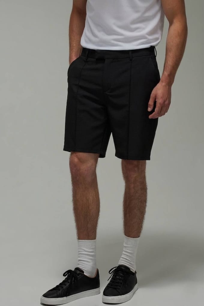 Actieve Regular Fit Pintuck Golf Short 8,5 Inch | Black | Size Medium