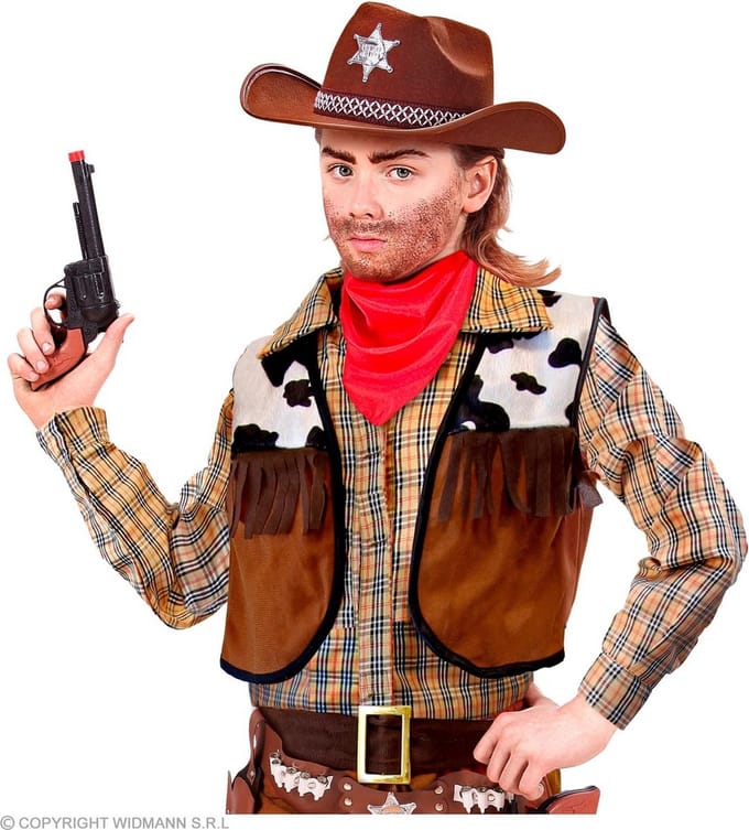 Cowboy pistool zwart plastic