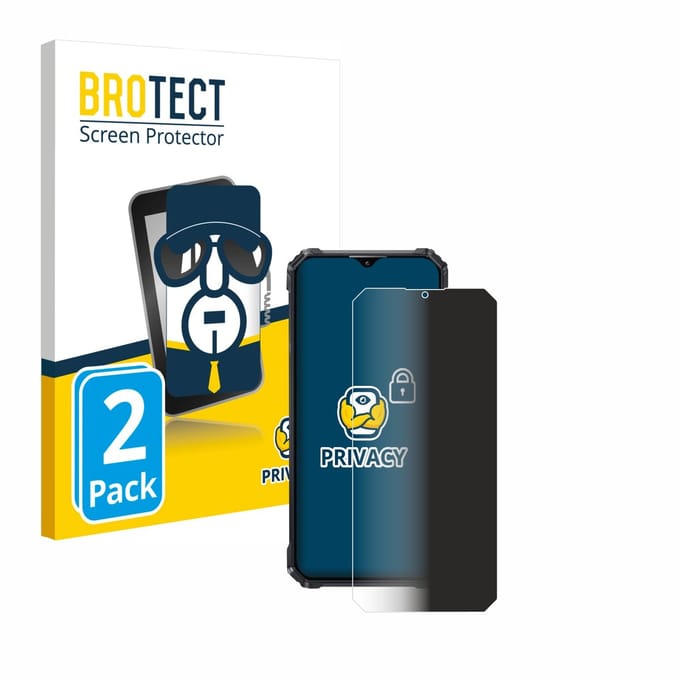BROTECT - privacy screenprotector voor Oukitel WP36 - Folie Beschermfolie Blauwlichtfilter 2 Stuks
