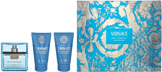 Versace Eau Fraiche Giftset 150 ml - Edt Spray 50ml/Bath & Shower Gel 50ml/Aftershave Balm 50ml