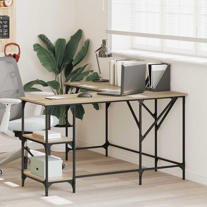 vidaXL - Bureau - 139x139x75 - cm - bewerkt - hout - sonoma - eikenkleurig