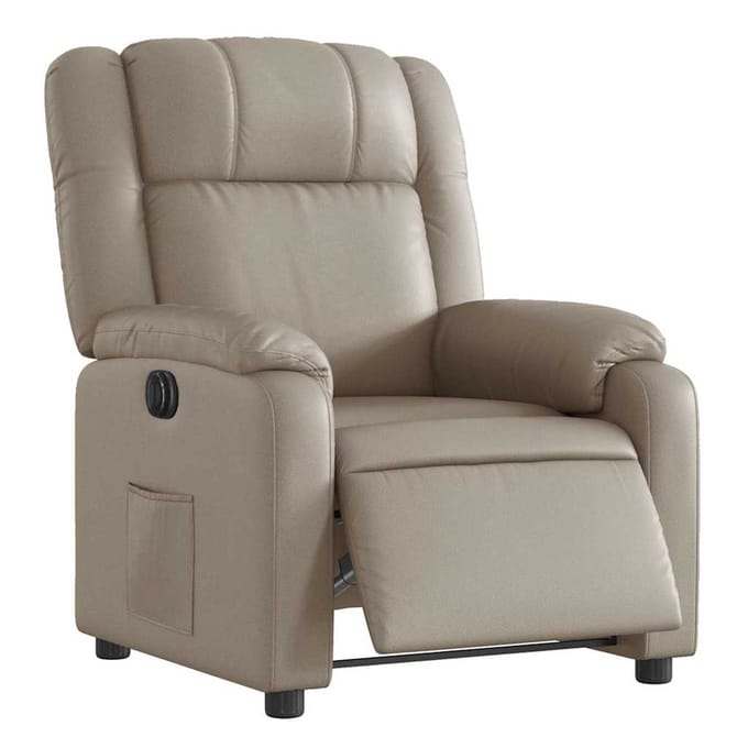 vidaXL - Fauteuil - verstelbaar - elektrisch - kunstleer - cappuccinokleurig
