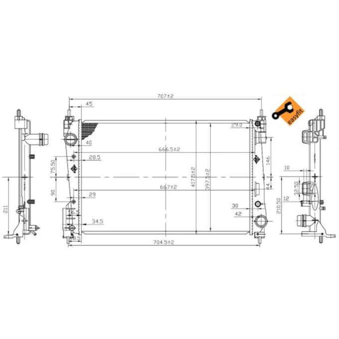 Radiator, motorkoeling NRF 53455