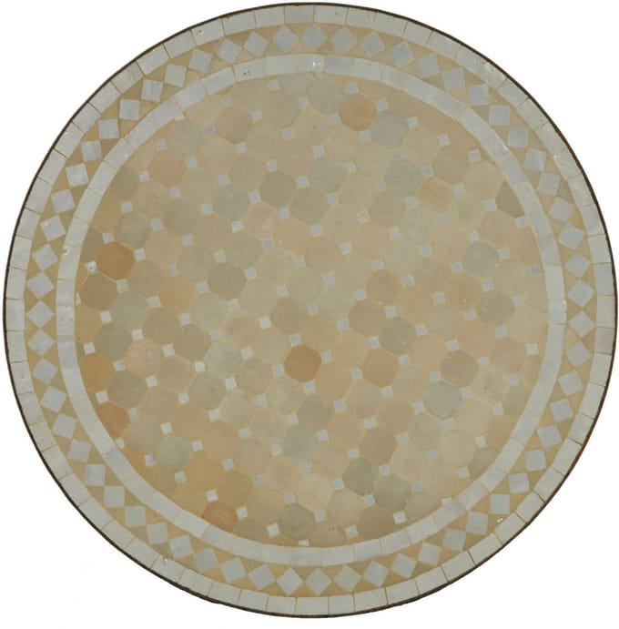 Mozaïek tafel D60 wit/rhombus