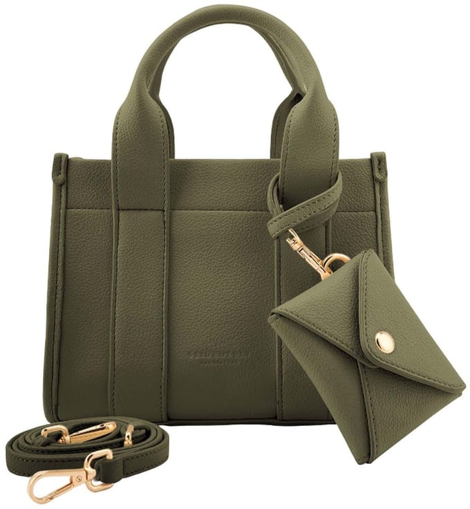 SEIDENFELT MANUFAKTUR handtas schoudertas Meloy Mini Tote Olive olijfgroen