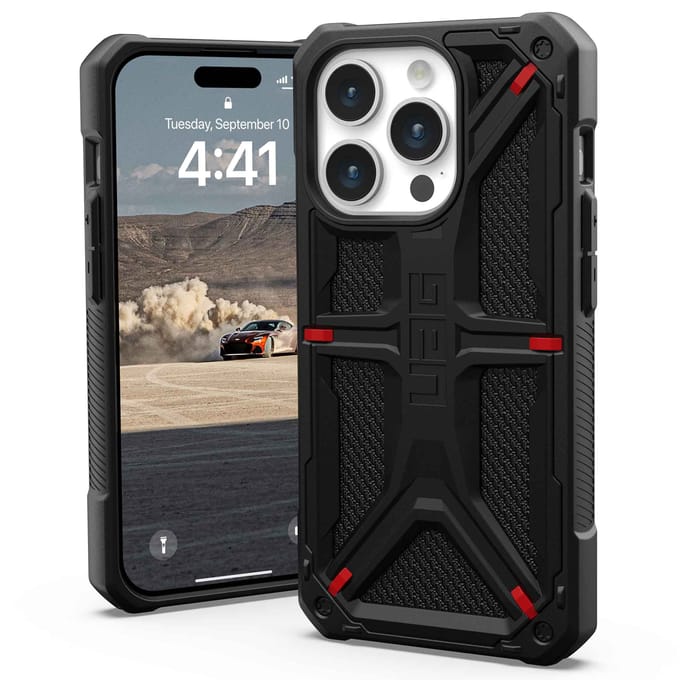UAG Monarch Backcover voor de Apple iPhone 15 Pro - Kevlar Black