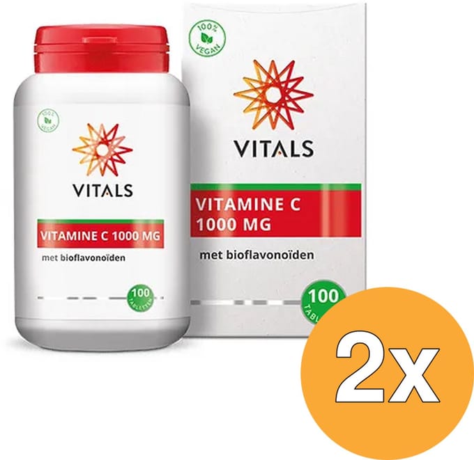 2x Vitals Vitamine C 1000 mg (100 tabletten)