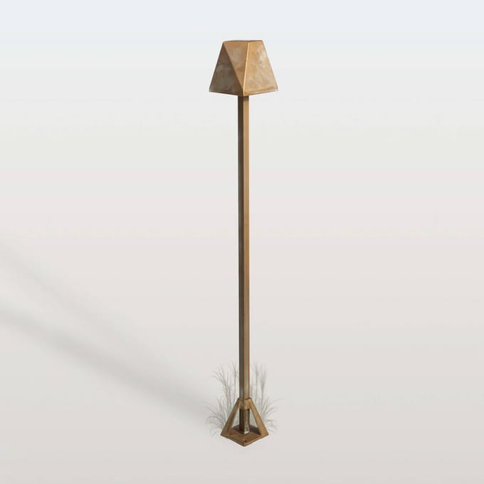Moretti Luce LED tuinpadverlichting Silva Edge, hoogte 80 cm, antiek messing, IP65