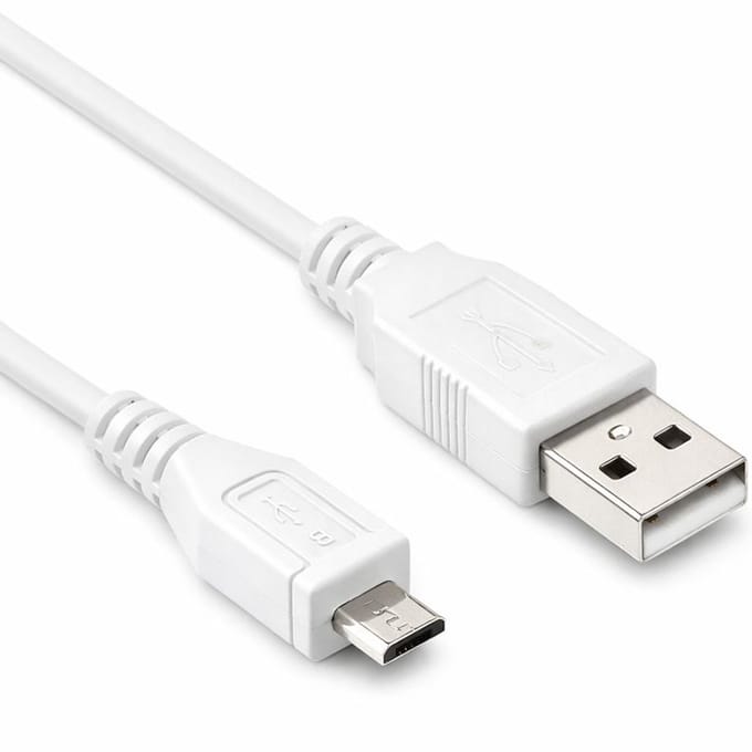 USB Micro Kabel 2.0 - Wit - 1 meter - Allteq