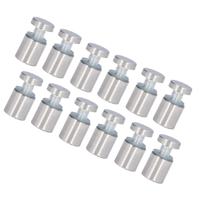 12 Stuks Afstandsschroef Roestvrij Staal 19x25mm Wandmontage Reclame Bevestigingsset