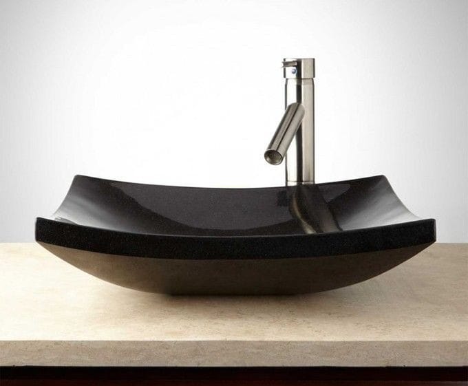Marmeren Wasbak - Vierkant - 40x60x15cm - Zwart