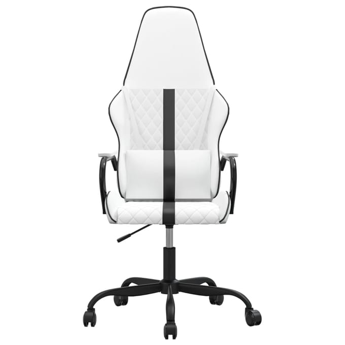 vidaXL - Gamestoel - kunstleer - wit - en - zwart