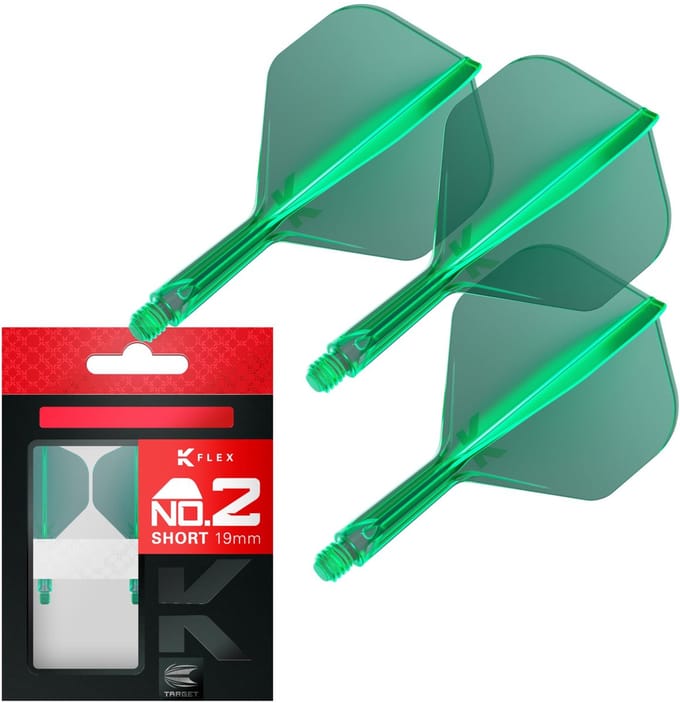 Target K-Flex Green NO2- Dart Flights - Short