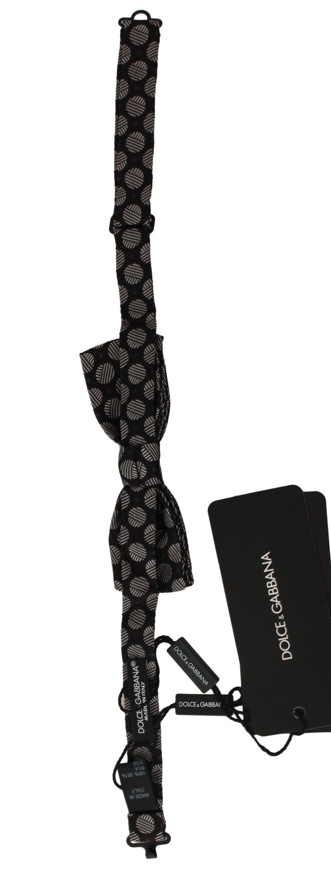 Dolce & Gabbana Bruin Zijde Polka Dot Jacquard Mannen Strik Papillon