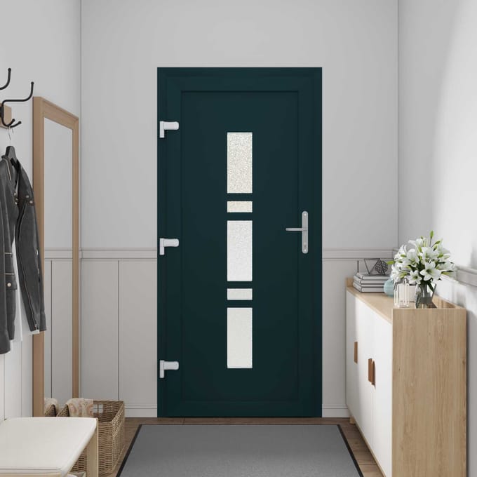vidaXL - Voordeur - 98 - x - 200 - cm - PVC - Antraciet