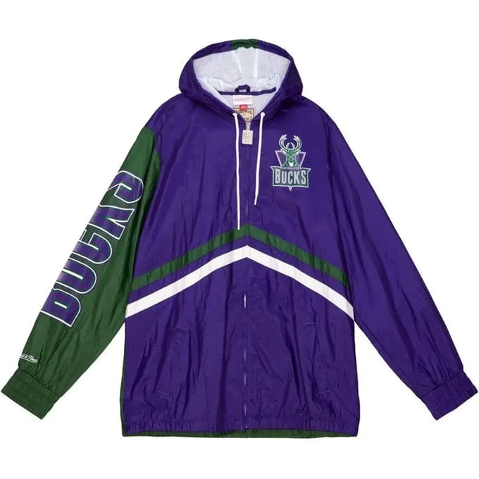 Mitchell And Ness NBA Milwaukee Bucks Windbreaker Jas Paars
