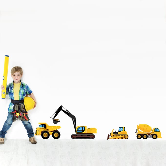 Muursticker werkvoertuigen XL