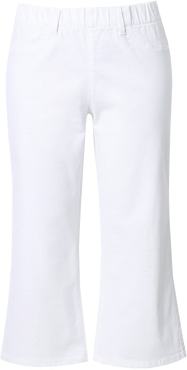Ulla Popken - Dames - Jeans-culotte Mary brede wijde pijpen - Sneeuwwit - Maat 62
