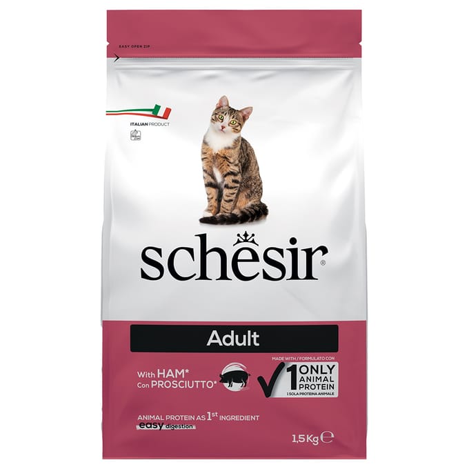 1,5kg Schesir Cat Original met ham droogvoer voor katten