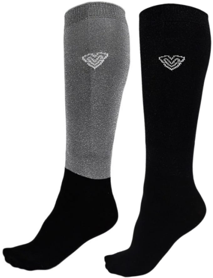 Paardrijsokken Vincere Signature 2-Pack - Glitterblack/Silver - 42-46