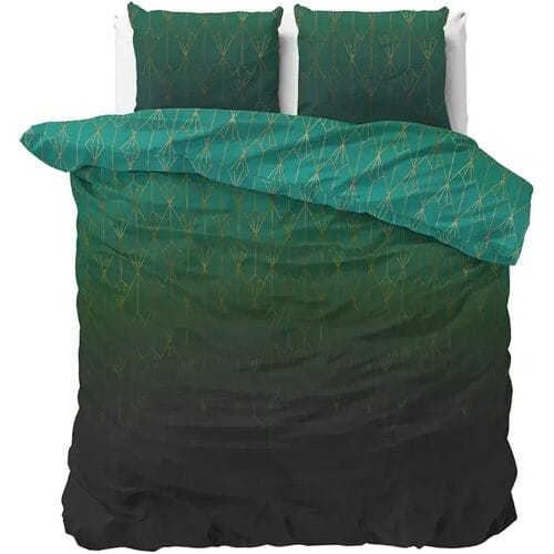 Sleeptime Dekbedovertrek Bowen Groen - Eenpersoons 140 x 200/220 cm + 1 kussensloop