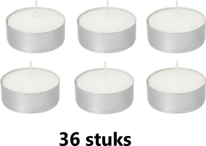 Metro Aro - Waxinelichtjes Theelichtjes Maxi 8 uur - 36 stuks