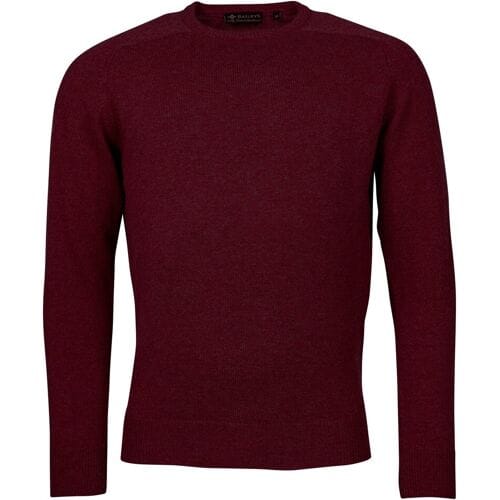 Baileys Trui Scottish Lambswool Crew Neck Pullover Single Knit Aubergine / male