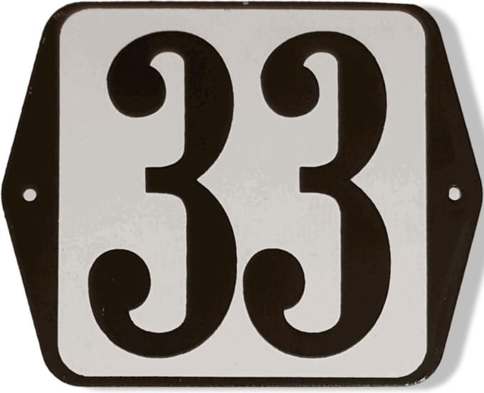 Huisnummer standaard nummer 33