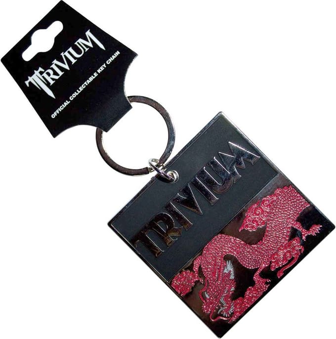 Trivium - Deadmen & Dragons Silhouette Sleutelhanger - Zwart/Rood
