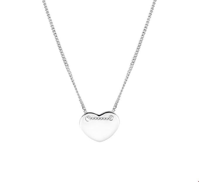 The Jewelry Collection Ketting Hart 1,0 mm 40 + 5 cm - Zilver