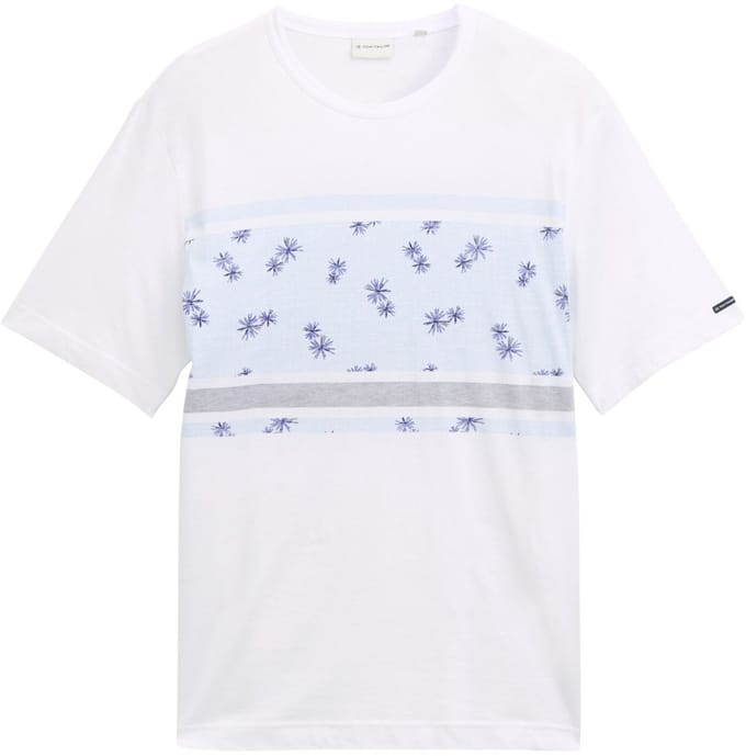 Tom Tailor - Heren t-shirt - Maat M - Mannen - Creme - katoen