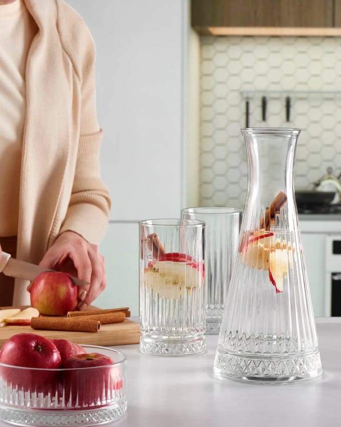Pasabahce – glazen karaf – Elysia – 940 ml – helder glas – geslepen patroon