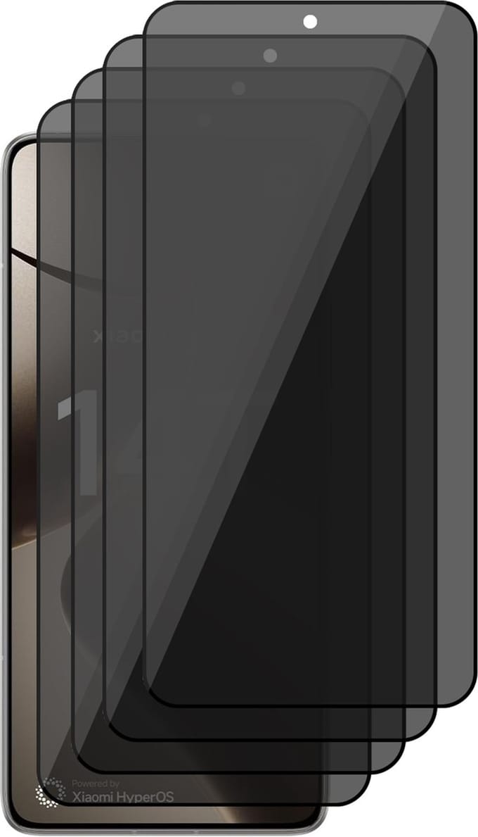 Privacy Screenprotector geschikt voor Xiaomi 14T / 14T Pro - 4x Volledig Dekkend Glas Screen Protector