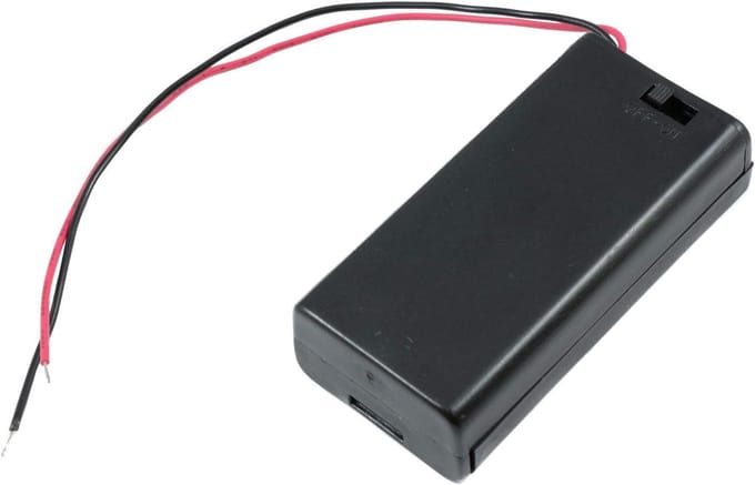 Batterij Houder - Opbergdoos - DIY Elektronica - Met Schakelaar - 10 Stuks - Zwart